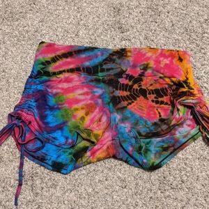Cotton tie dye yoga shorts